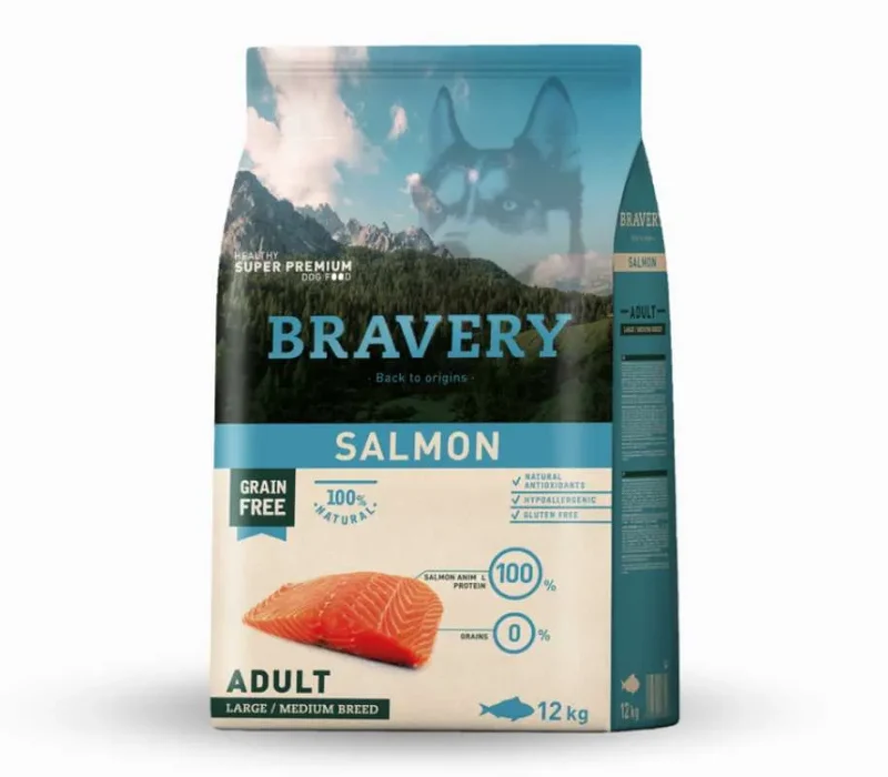 BRAVERY CANE ADULTO MEDIUM&LARGE SALMONE 12 KG