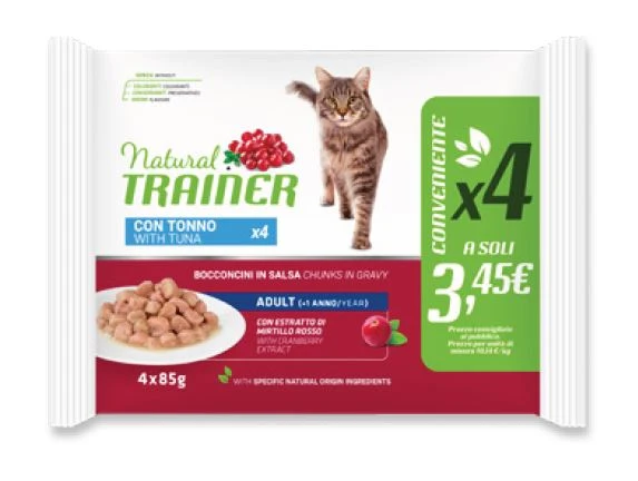 Trainer Gatto Natural Adulto Tonno Flowpack Cf. (4X85) Gr