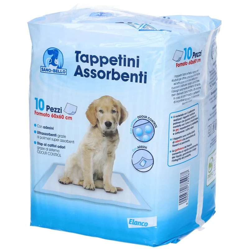 SANOeBELLO TAPPETINI IGIENICI "MORBIDEZZA & COMFORT" 60x60 CM CF. (10 PZ)