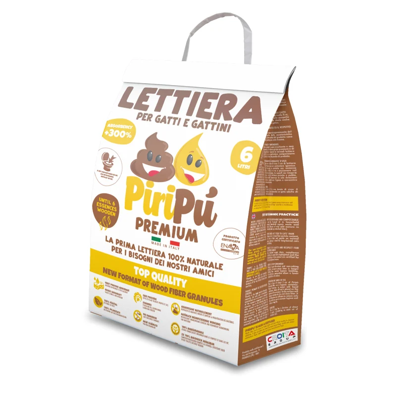 Piripù Gatto Premium Lettiera 100% Naturale 6 L