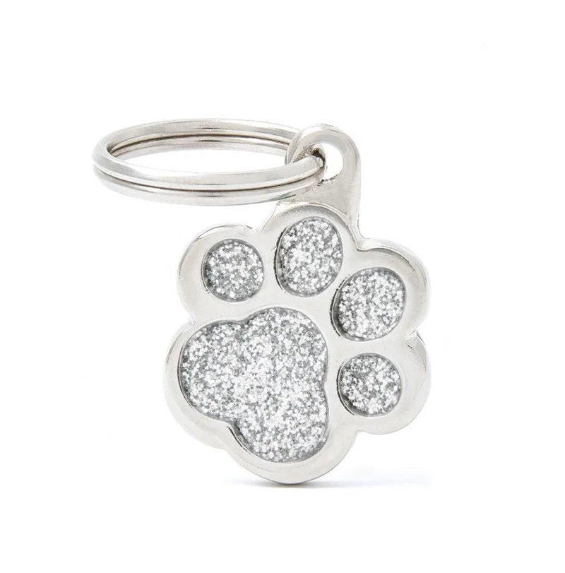 MY FAMILY MEDAGLIETTA PAW GLITTER GREY