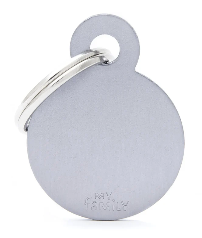 MY FAMILY MEDAGLIETTA SMALL ROUND ALUMINUM GREY