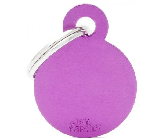 MY FAMILY MEDAGLIETTA SMALL ROUND ALUMINUM PURPLE