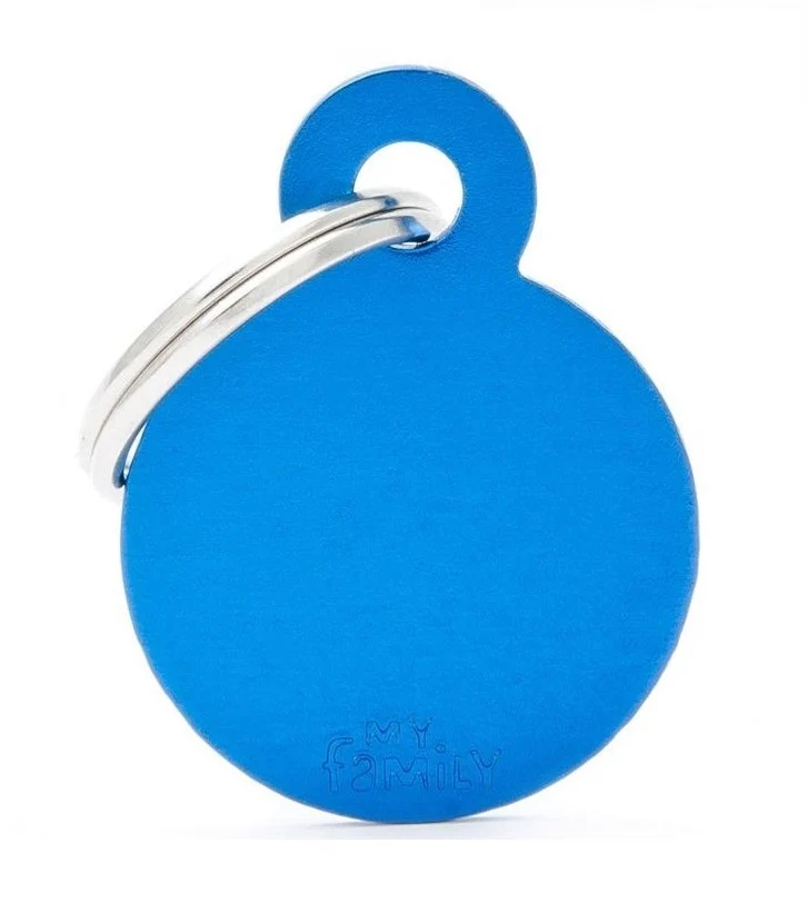 MY FAMILY MEDAGLIETTA SMALL ROUND ALUMINUM LIGHT BLUE