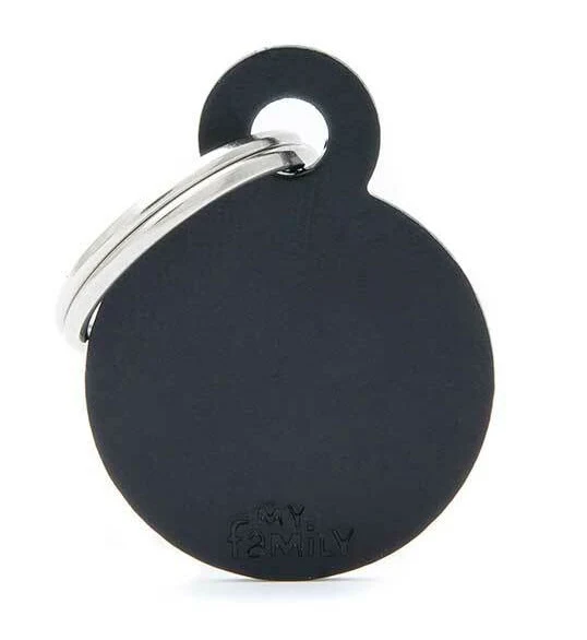 MY FAMILY MEDAGLIETTA SMALL ROUND ALUMINUM BLACK