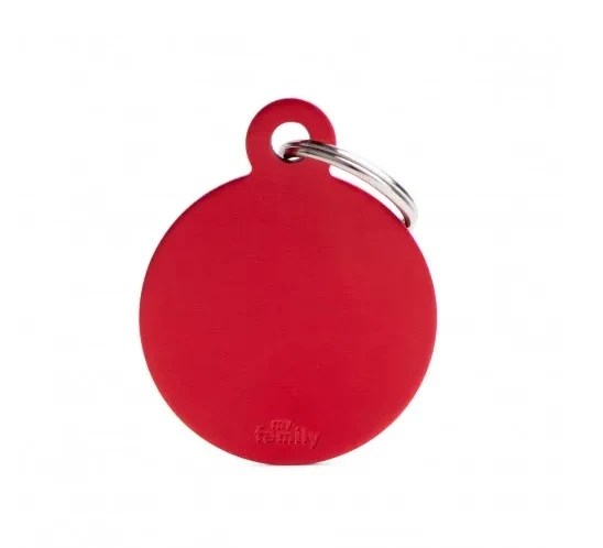 MY FAMILY MEDAGLIETTA BIG ROUND ALUMINUM RED