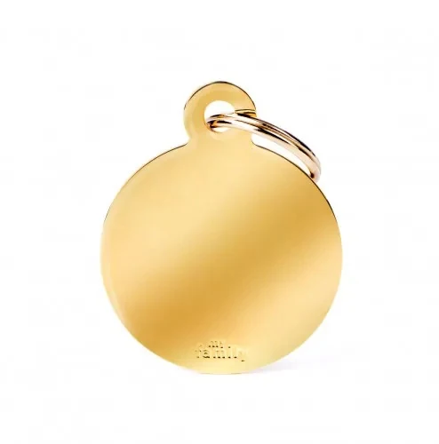 MY FAMILY MEDAGLIETTA BIG ROUND GOLDEN BRASS