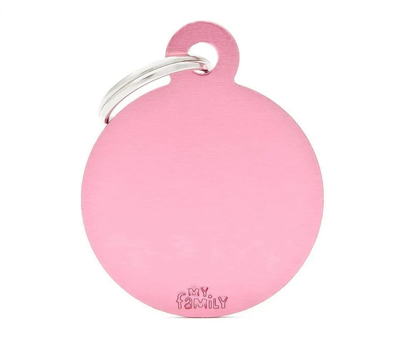MY FAMILY MEDAGLIETTA SMALL ROUND ALUMINUM PINK