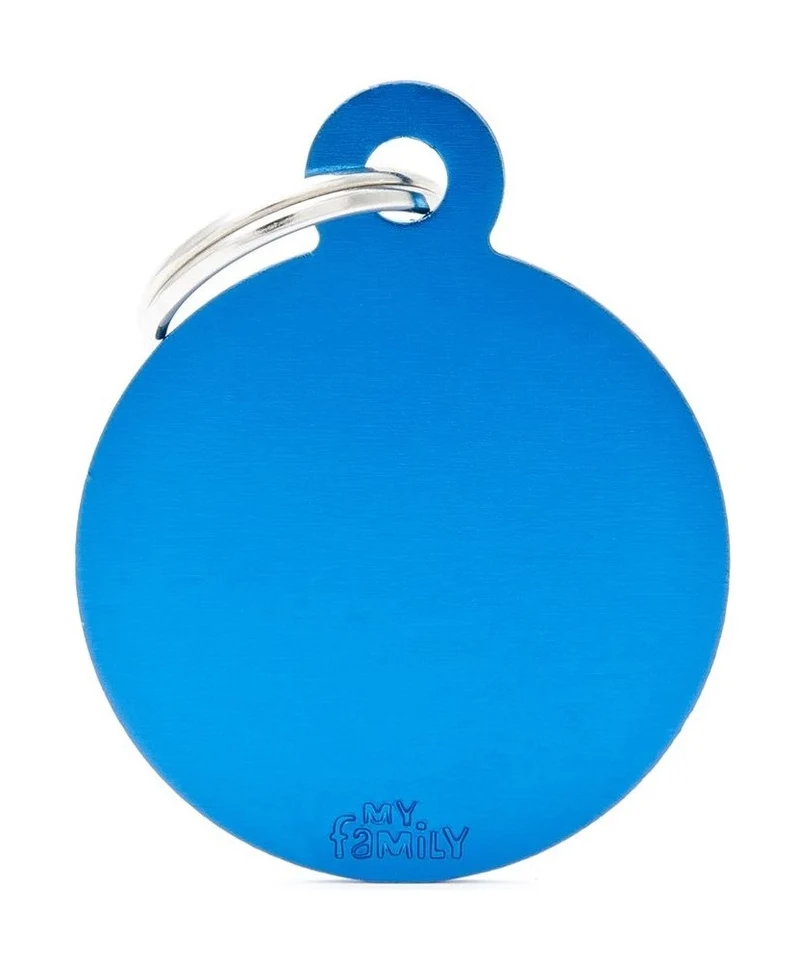 MY FAMILY MEDAGLIETTA SMALL ROUND ALUMINUM BLUE