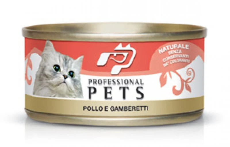 PET PROFESSIONAL GATTO ADULTO POLLO & GAMBERETTI LATTINA 70 GR