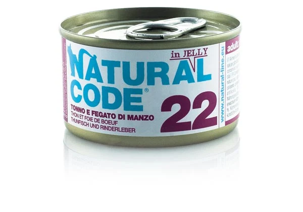 Natural Code Gatto Lattina (22) Adulto Tonno & Fegato di Manzo 85 g
