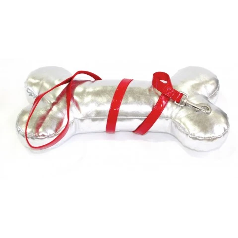 GUINZAGLIO SIMILPELLE GLOSSY 120 CMx20MM ROSSO