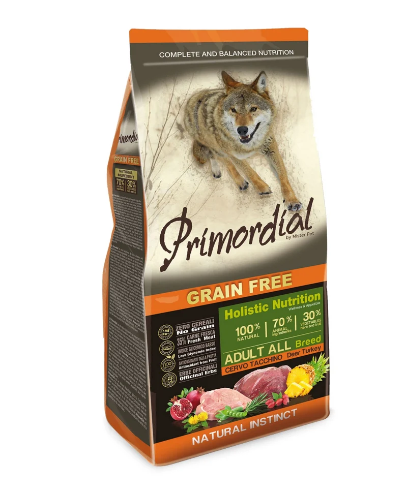 Primordial Cane Adulto All Breeds Cervo & Tacchino 12 kg