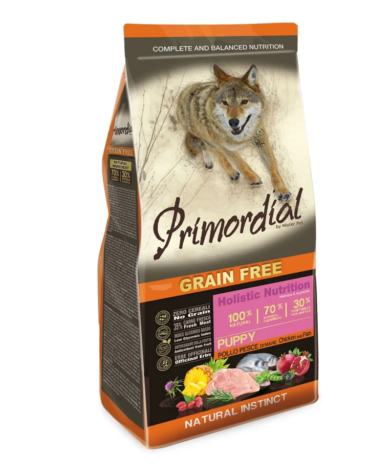 Primordial Cane Puppy All Breeds Pollo & Pesce di Mare 12 kg