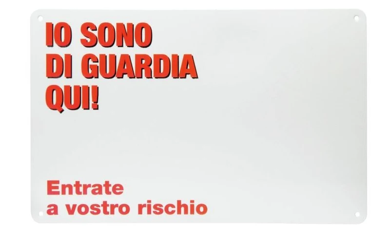 CAMON CANE TARGA "IO SONO DI GUARDIA QUI!" 30x22,5 CM