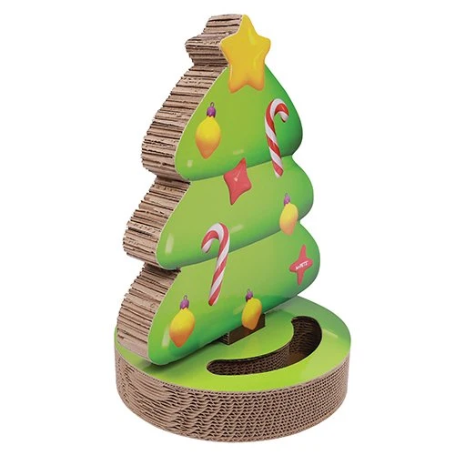 M-PETS XMAS GATTO TIRAGRAFFI IN CARTONE "ALBERO DI NATALE" 42x32x5 CM