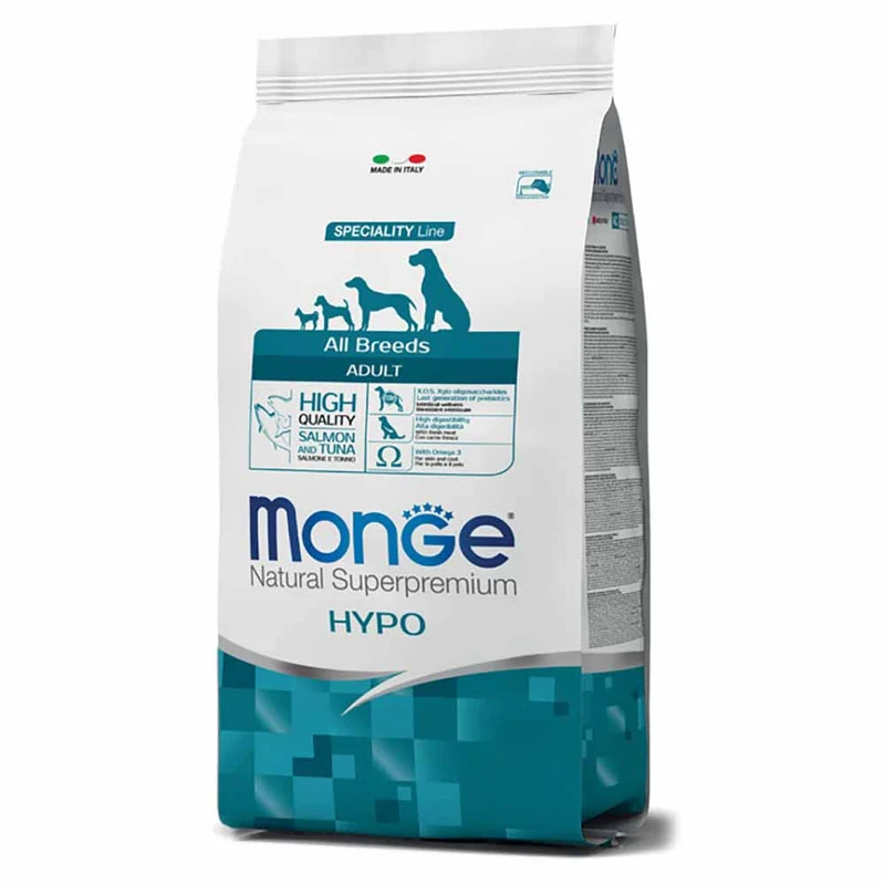 Alimento cane Monge All Breeds Hypo adult Salmone Tonno e Riso 12kg
