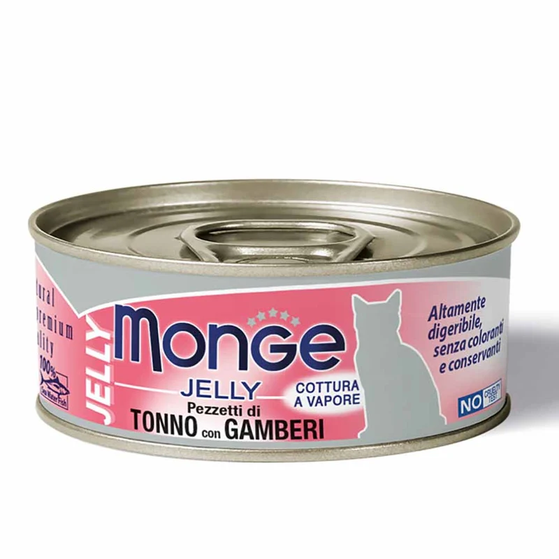 Alimento gatto Monge Jelly tonno con gamberetti 80g