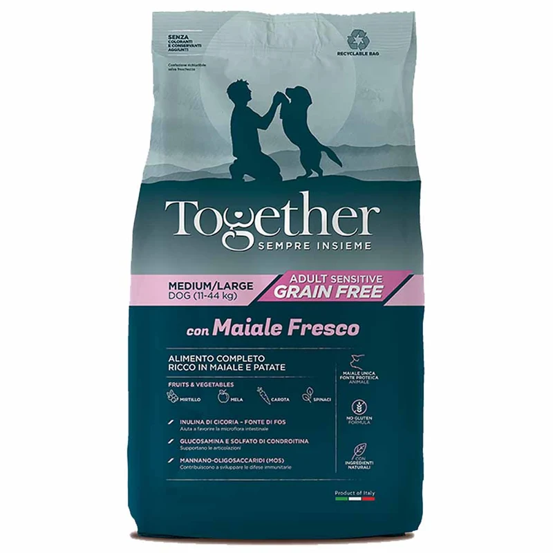 Alimento secco cane adulto medium maxi maiale patate 12 kg