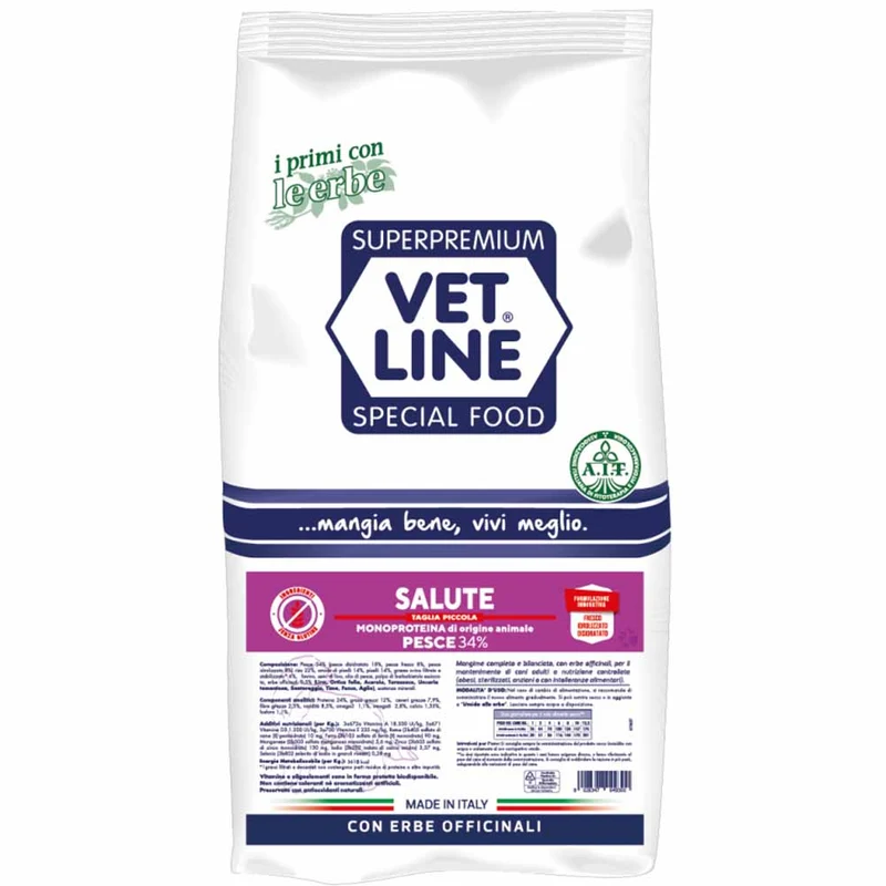 Alimento secco cane adulto Salute taglia piccola pesce 3kg Vet Line