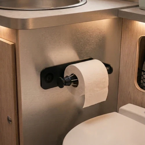 gelmags® Magnet-Toilettenrollenhalter inklusive Metall-Leiste (Schwarz)