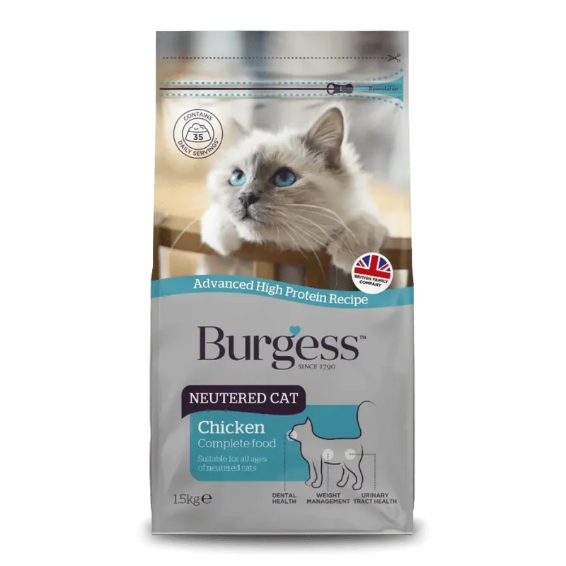 Burgess Neutered Cat Dry Cat Food Chicken