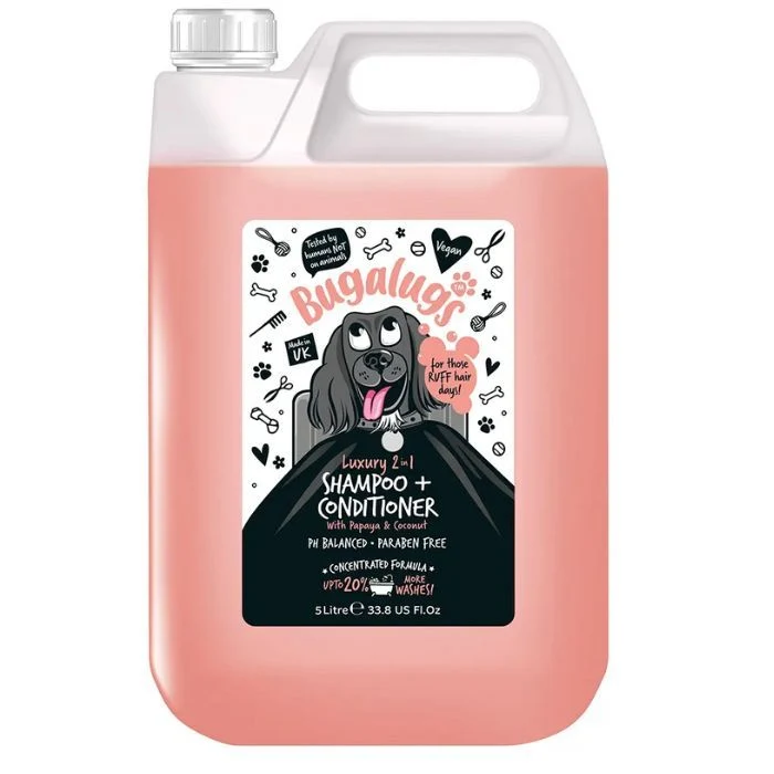 Bugalugs 2in1 Dog Shampoo & Conditioner With Papaya & Coconut 5L