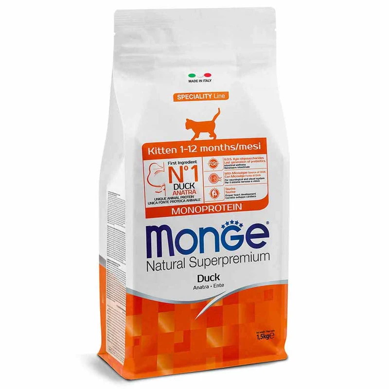 Alimento gatto Monge Natural Monoprotein kitten Anatra 1,5kg