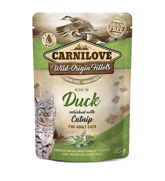 Carnilove Duck Enriched with Catnip for Adult Cats Wet Food 85G
