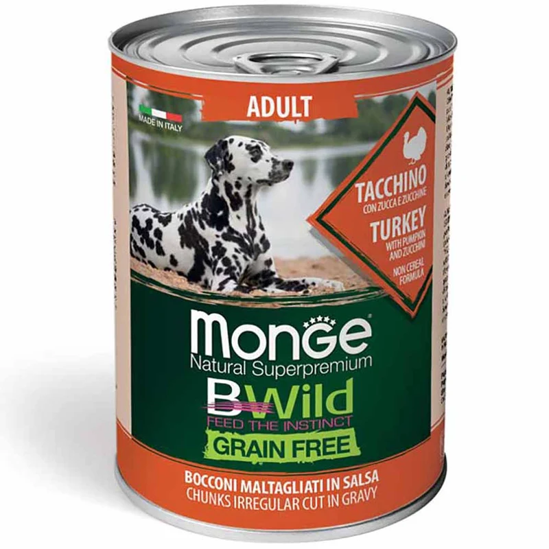 Alimento cane Monge BWild Adult Tacchino con zucca e zucchine 400g
