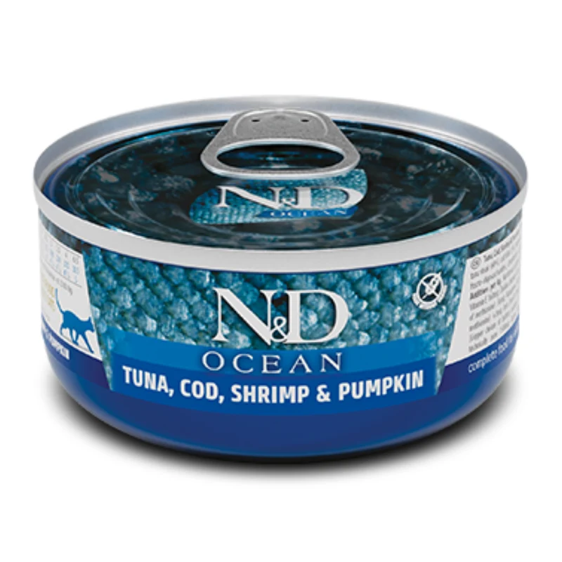 Farmina N&D Ocean With Tuna Cod Shrimp & Pumpkin Adult Wet Cat Food - 80G