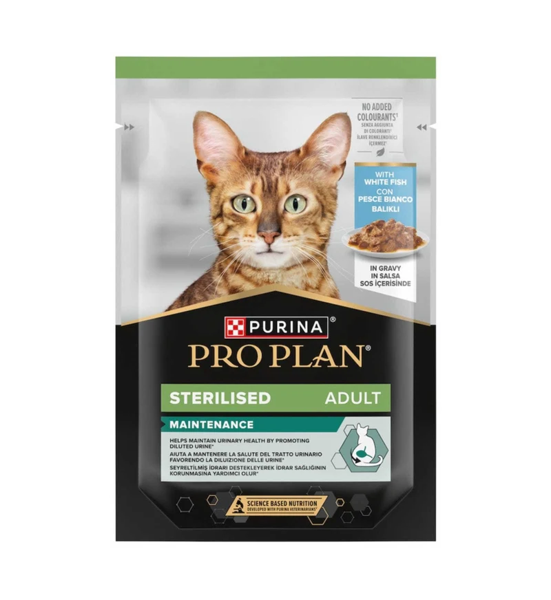 PURINA PRO PLAN GATTO STERILIZZATO AL PESCE BIANCO IN SALSA DA 85 GR IN BUSTA