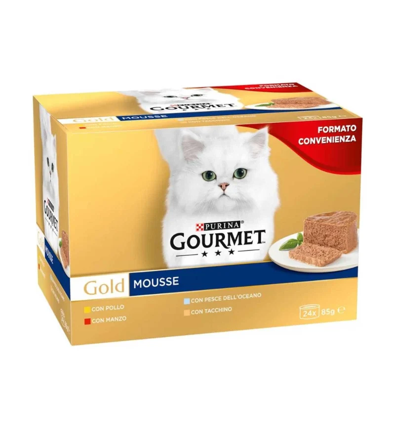 PURINA GOURMET GOLD GATTO MOUSSE MIX 24 LATTINE DA 85 GR