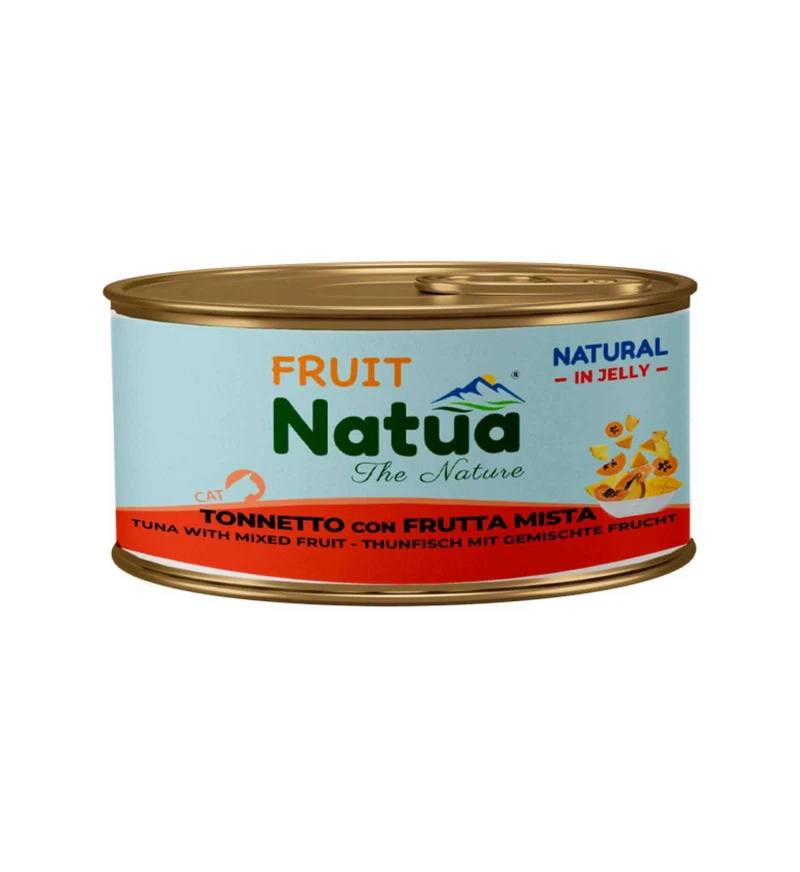 NATUA NATURAL GATTO JELLY TONNO CON FRUTTA MISTA DA 85 GR IN LATTINA