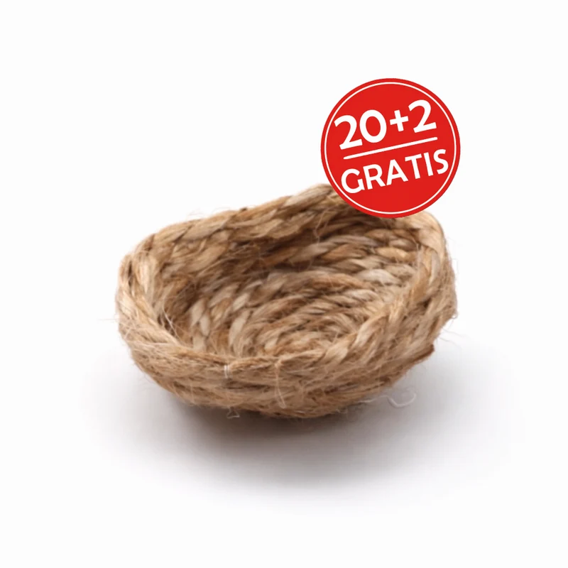 20+2 Intarsi nido in sisal GRATUITI da 9 cm