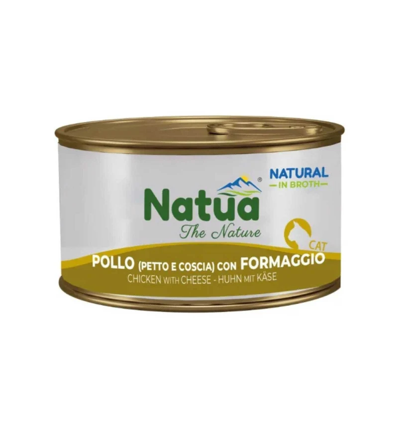 NATUA NATURAL GATTO BROTH POLLO CON FORMAGGIO DA 85 GR IN LATTINA