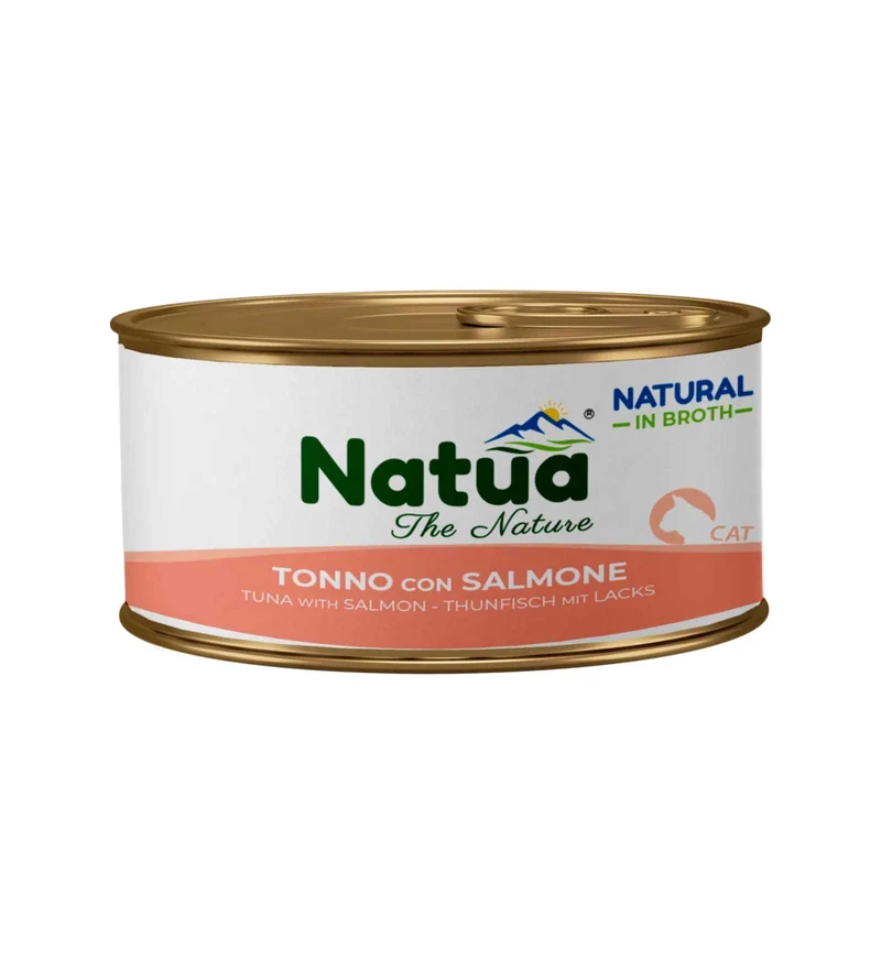 NATUA NATURAL GATTO BROTH TONNO CON SALMONE IN LATTINA