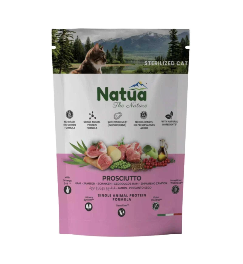 NATUA GATTO ADULT STERILIZZATO PROSCIUTTO