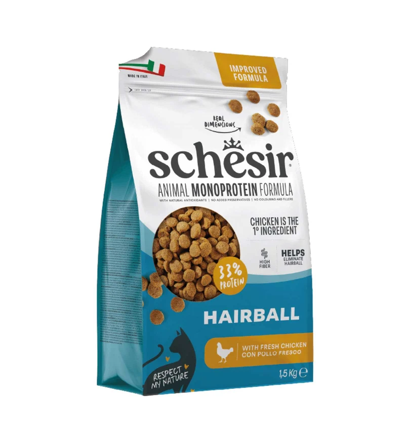SCHESIR GATTO MONOPROTEIN HAIRBALL ADULT POLLO