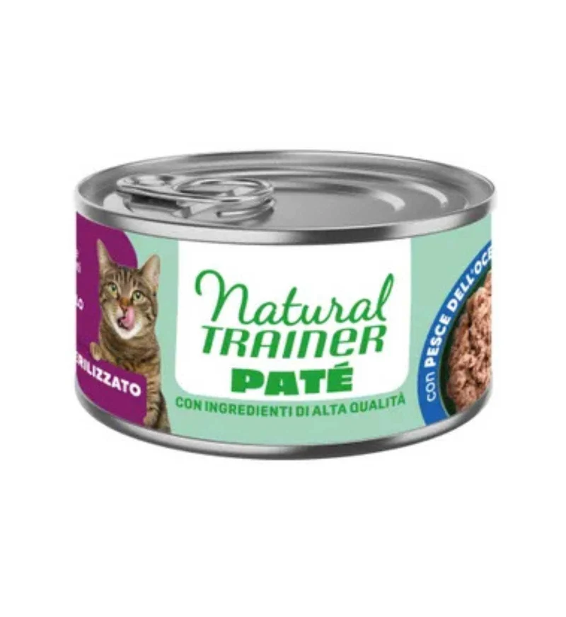 TRAINER GATTO NATURAL ADULT STERILIZZATO PATE' PESCE DELL' OCEANO IN LATTINA DA 85 GR