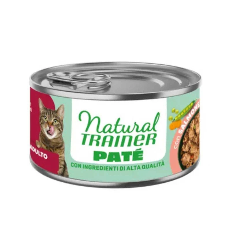 TRAINER GATTO NATURAL ADULT PATE' SALMONE IN LATTINA DA 85 GR