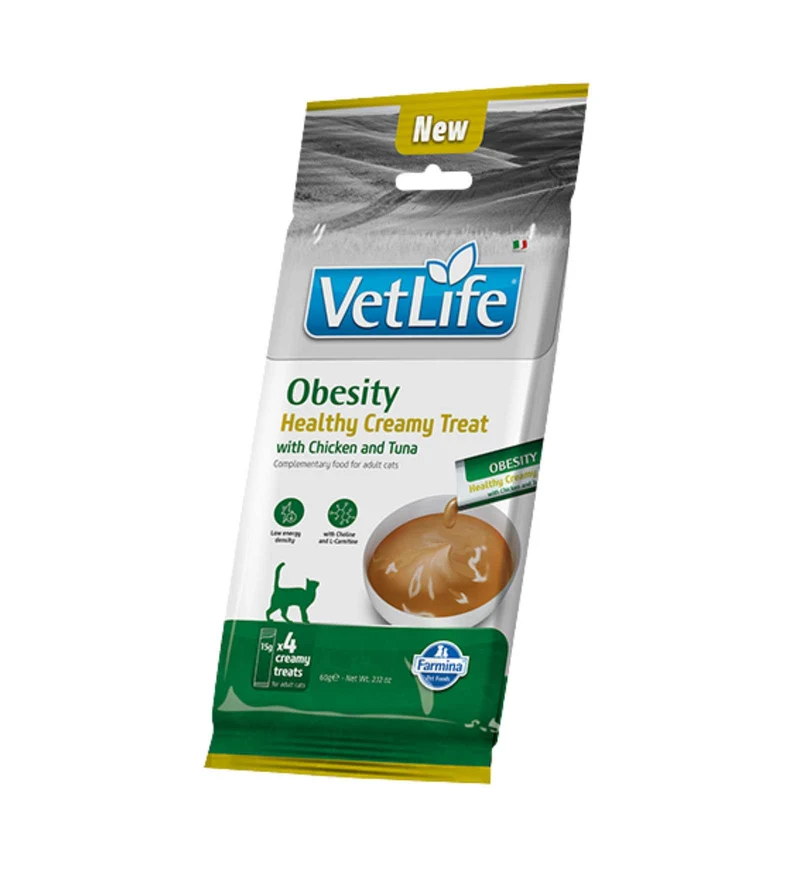 FARMINA VET LIFE SNACK GATTO OBESITY POLLO E TONNO DA 60 GR