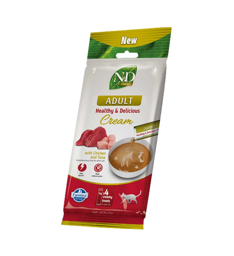 FARMINA N&D SNACK GATTO CREAM PRIME ADULT POLLO E TONNO DA 60 GR