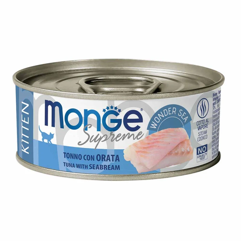 Alimento gatto Monge Supreme Kitten Tonno e orata 80g