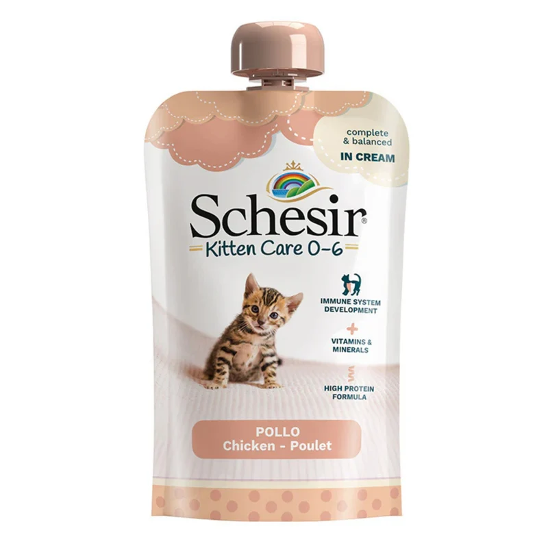 Schesir Kitten 0-6M Chicken In Cream Wet Cat Food In Pouch 150G