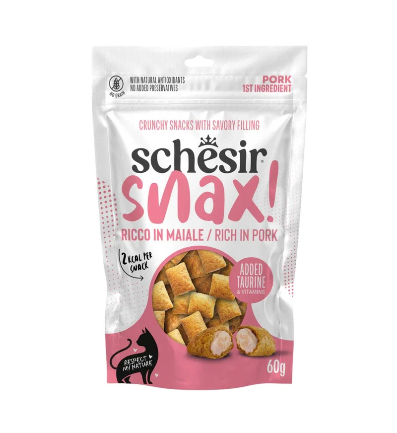 SCHESIR GATTO SNACK SNAX RICCO IN MAIALE DA 60 GR IN BUSTA
