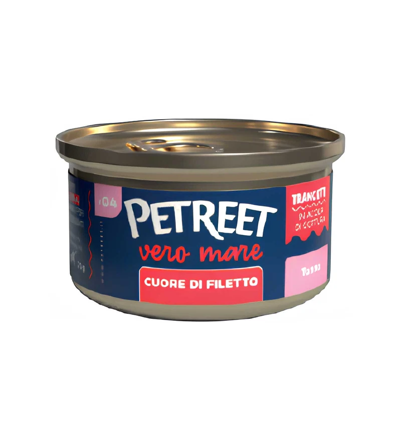 PETREET GATTO VERO MARE V04 CUORE DI FILETTO DI TONNO DA 70 GR IN LATTINA