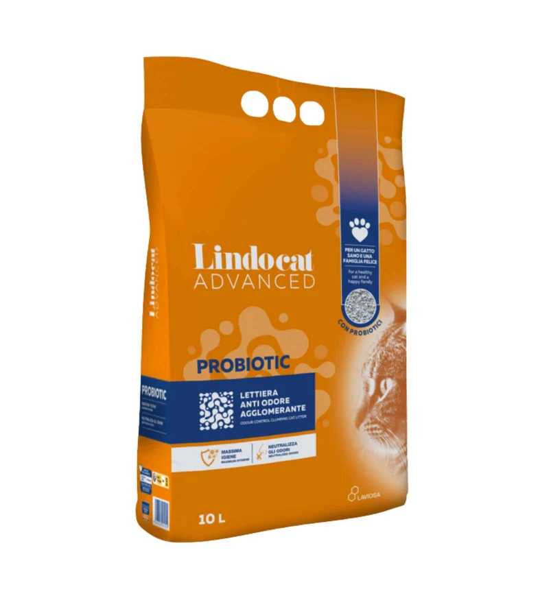 LAVIOSA GATTO LETTIERA AGGLOMERANTE LINDOCAT ADVANCED PROBIOTIC DA 10 LITRI
