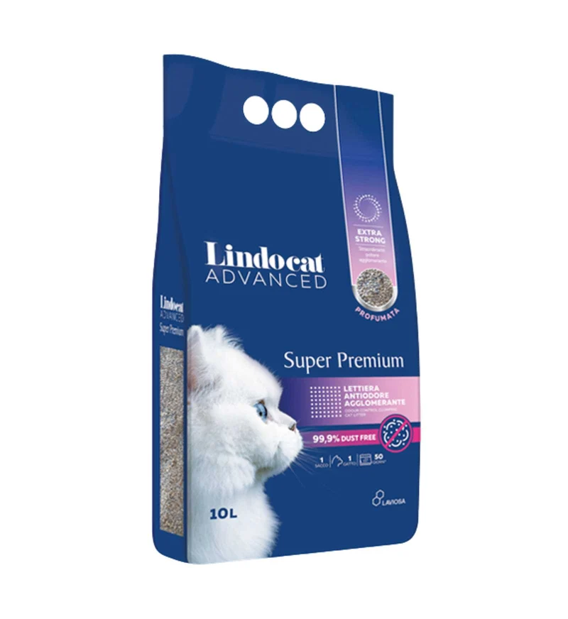 LAVIOSA GATTO LETTIERA AGGLOMERANTE LINDOCAT SUPERPREMIUM PROFUMATA DA 10 LITRI