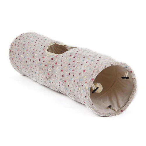 Ferribiella Tunnel Morbido Beige Gioco per Gatti
